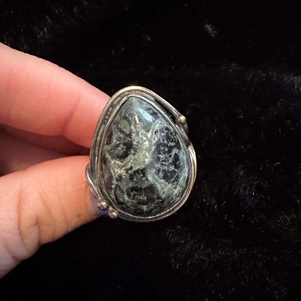 Statement Silver and Kambaba Jasper Stone Ring